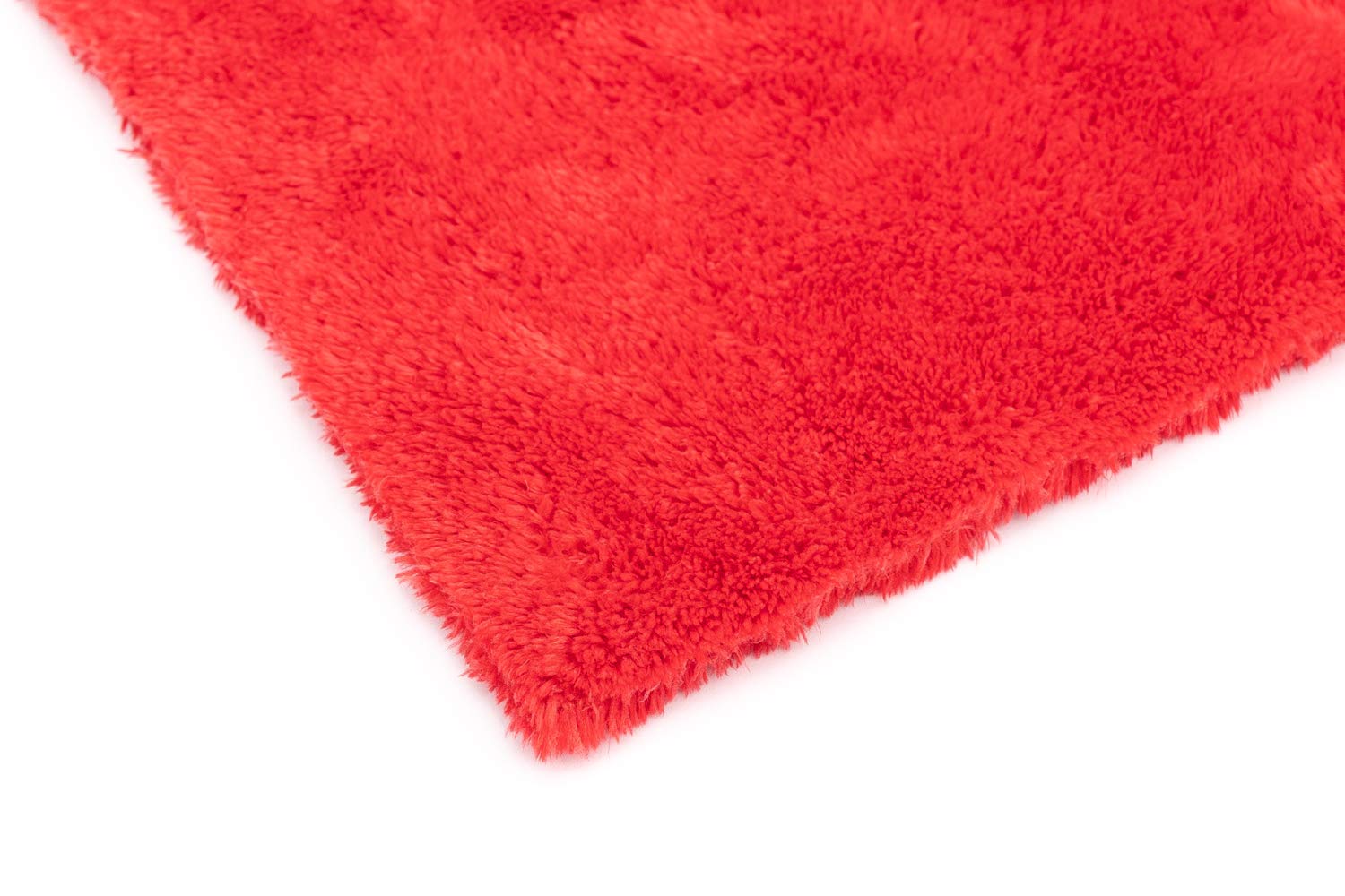 The Rag Company Eagle Edgeless 500 red towels folded for convenient buffing sessions.