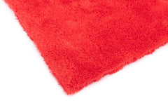 The Rag Company Eagle Edgeless 500 red towels folded for convenient buffing sessions.