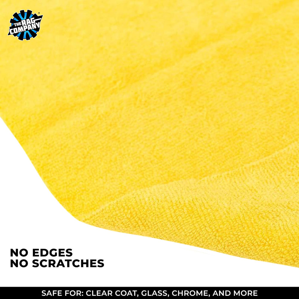 The Rag Company edgeless 365 towel buffing action removes residue smoothly
