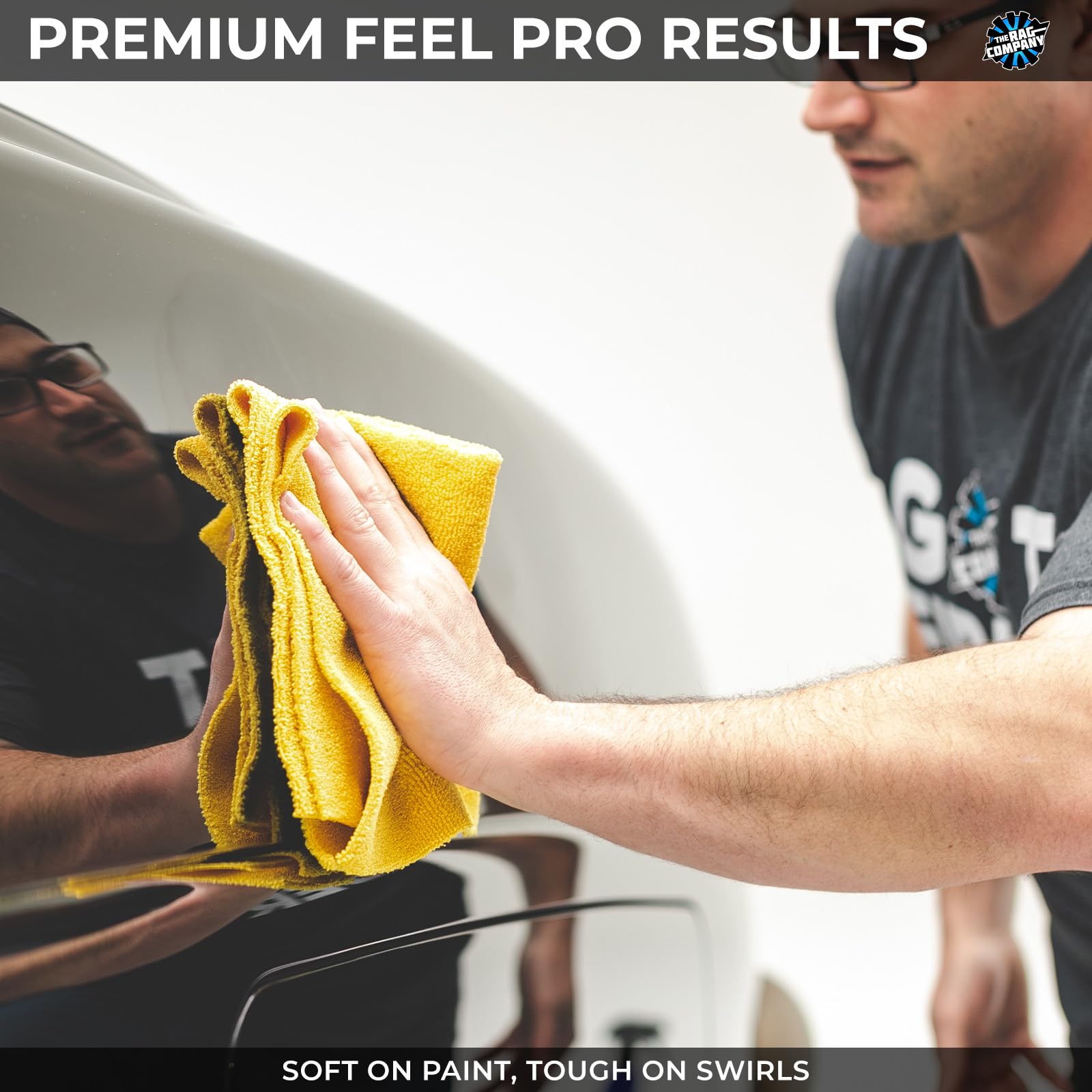 The Rag Company edgeless 365 towel chrome-polish close-up for bright chrome