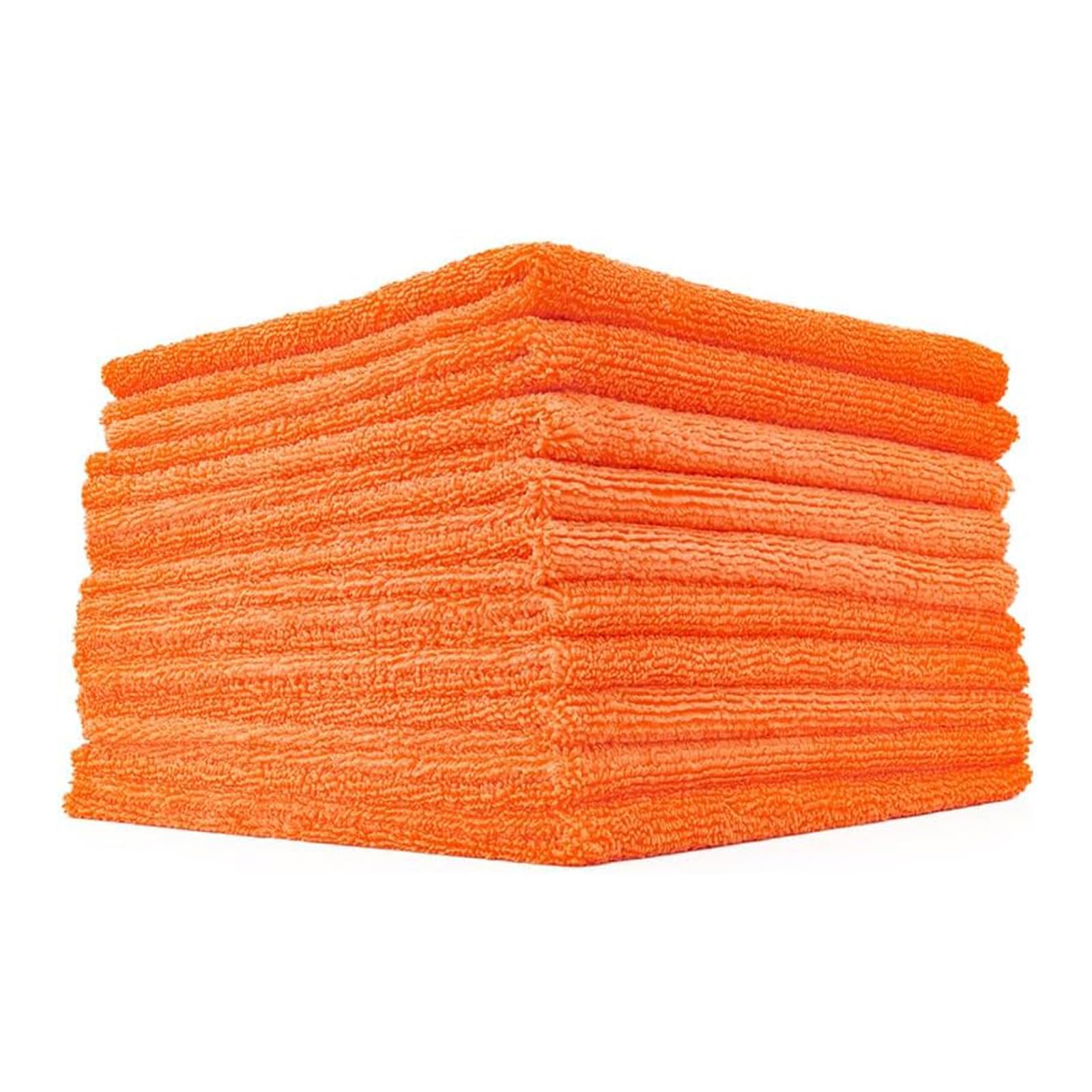 The Rag Company edgeless 365 towel closeup with orange fibers for scratch-free polishing.