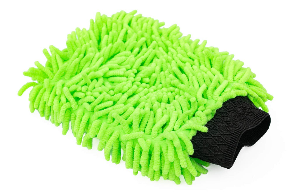 The Rag Company lime-green mitt for absorbent drying and safe detailing