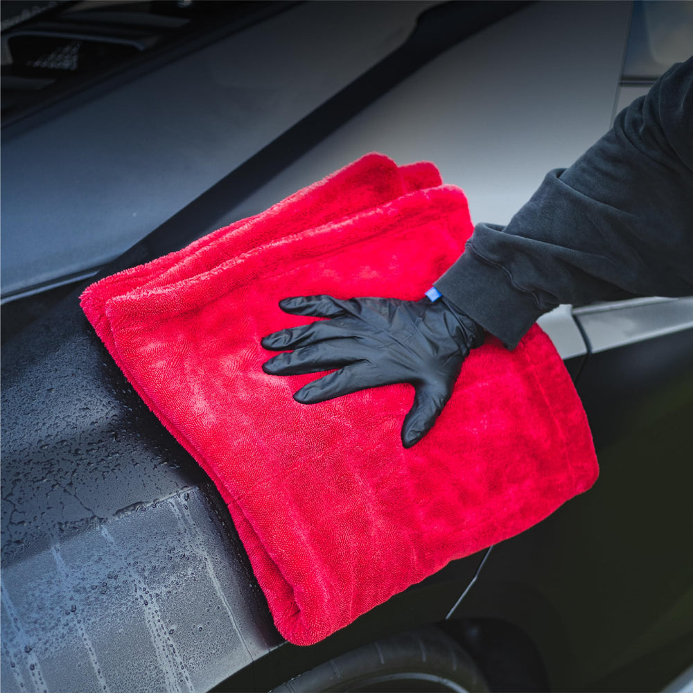 RV and boat detailing using The Rag Company microfiber towel for broad coverage