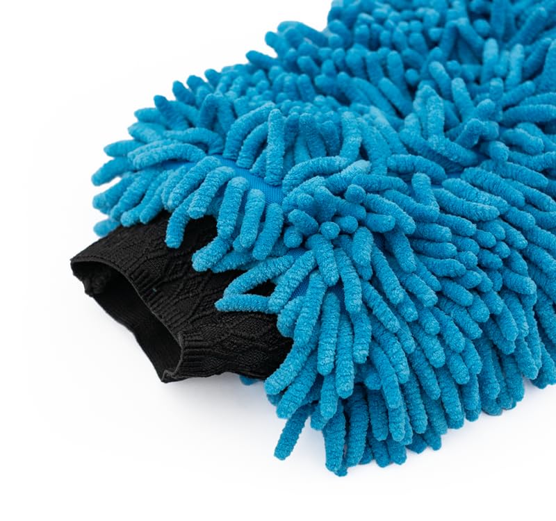 The Rag Company two-sided mitt blue detailing for efficient car cleaning