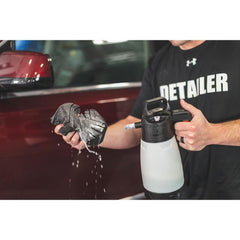 The Rag Company Ultra Safe Sponge ergonomic hold shows comfortable grip during detailing sessions.