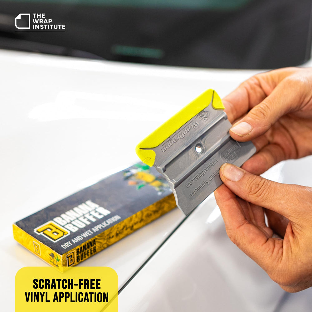 The Wrap Institute Banana Buffer features wing-tip felt for smooth contact.