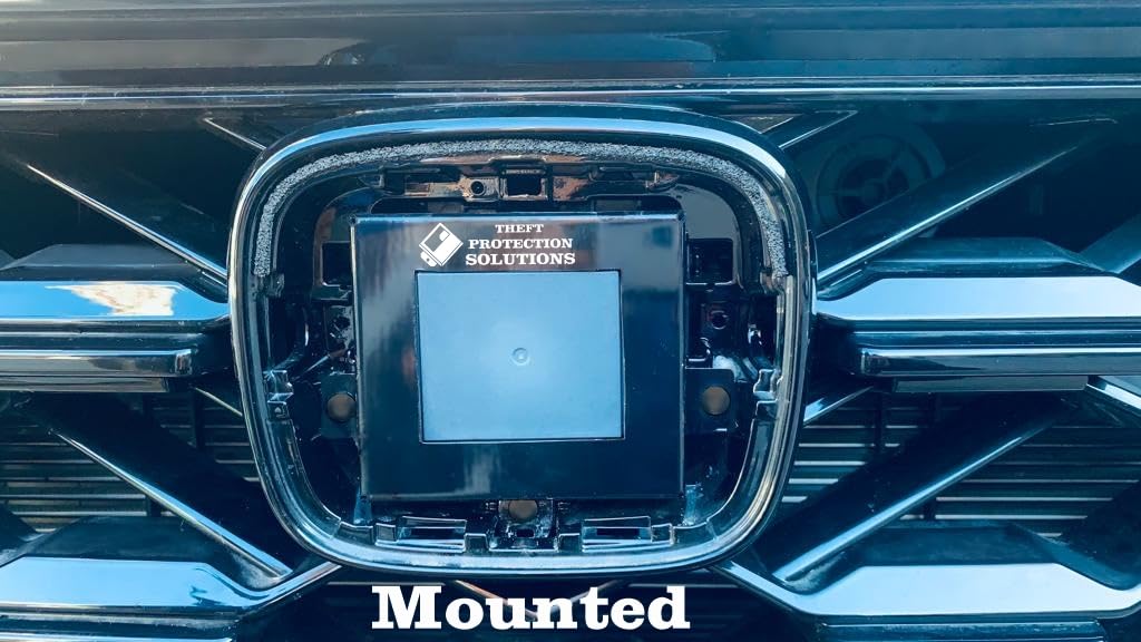Close-up of the steel protector for Honda CR-V radar sensor.