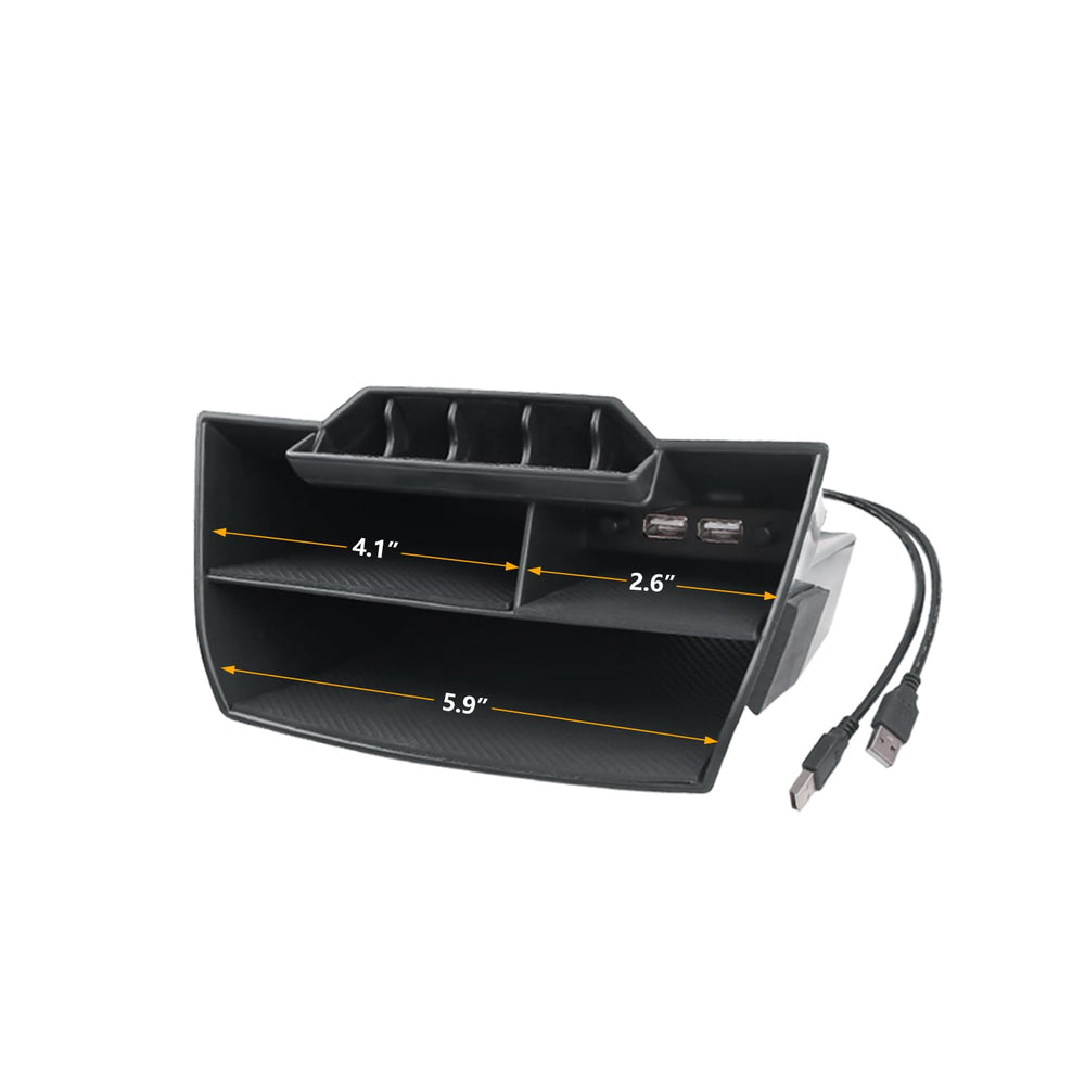 Thenice USB ports help charge devices while driving and CarPlay remains usable.