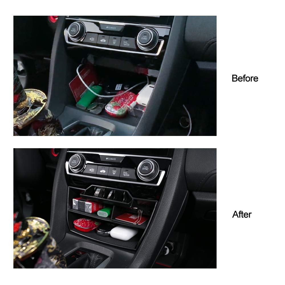 Thenice anti-slip pads reduce movement and noise in the Civic cockpit.