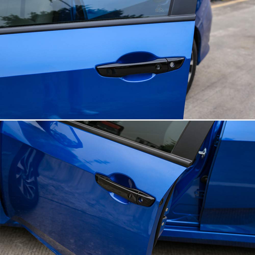 Thenice door handle cover black adhesive-tape close-up demonstrates strong adhesion