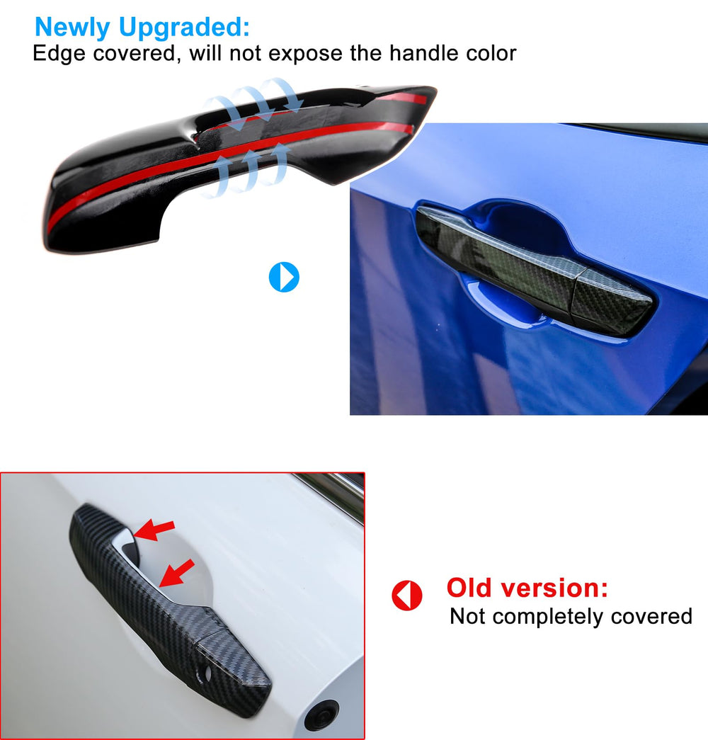 Thenice door handle cover black material close-up reveals premium ABS finish