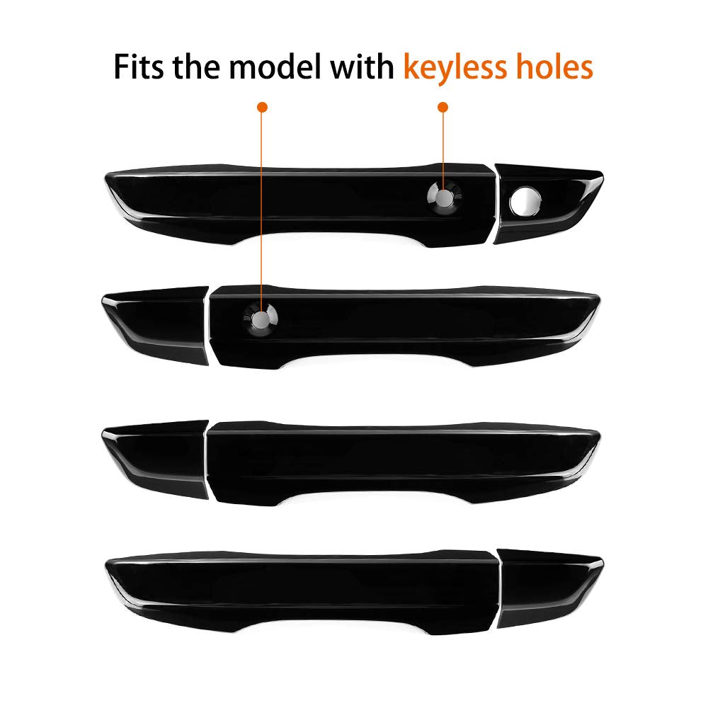 Thenice Civic door handle cover black rear view enhances exterior look