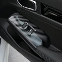 Thenice carbon fiber style window panel cover on Honda Civic interior upgrade
