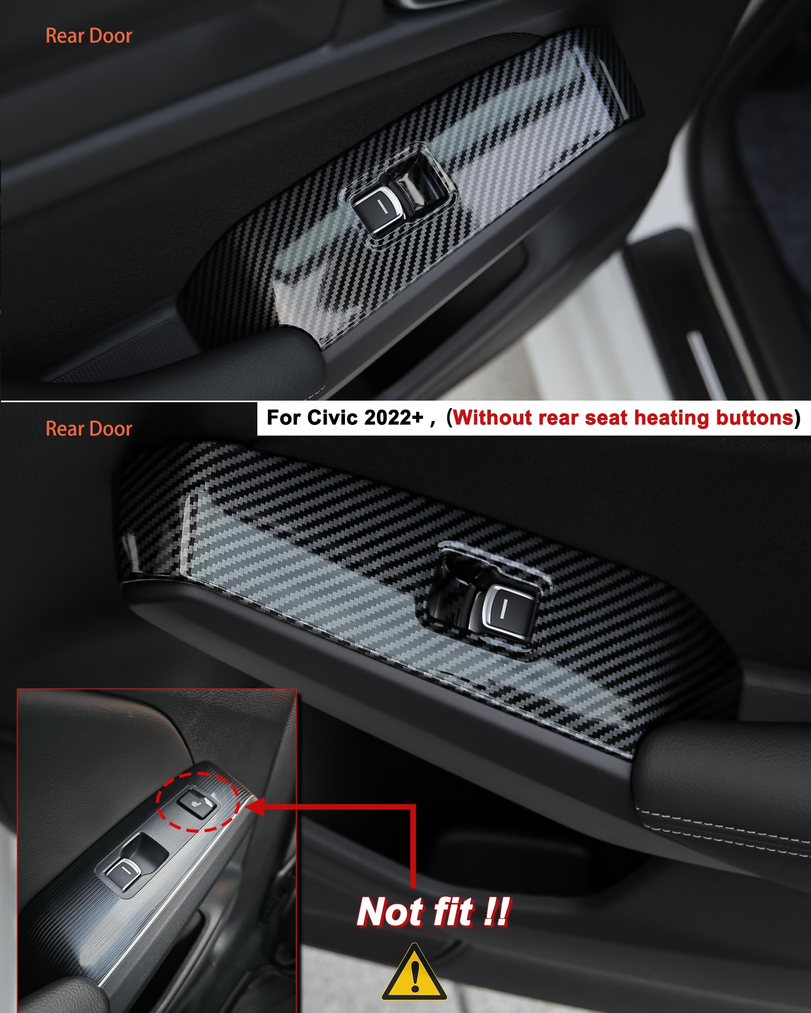 Thenice Honda Civic window control cover adds a premium touch to the cabin