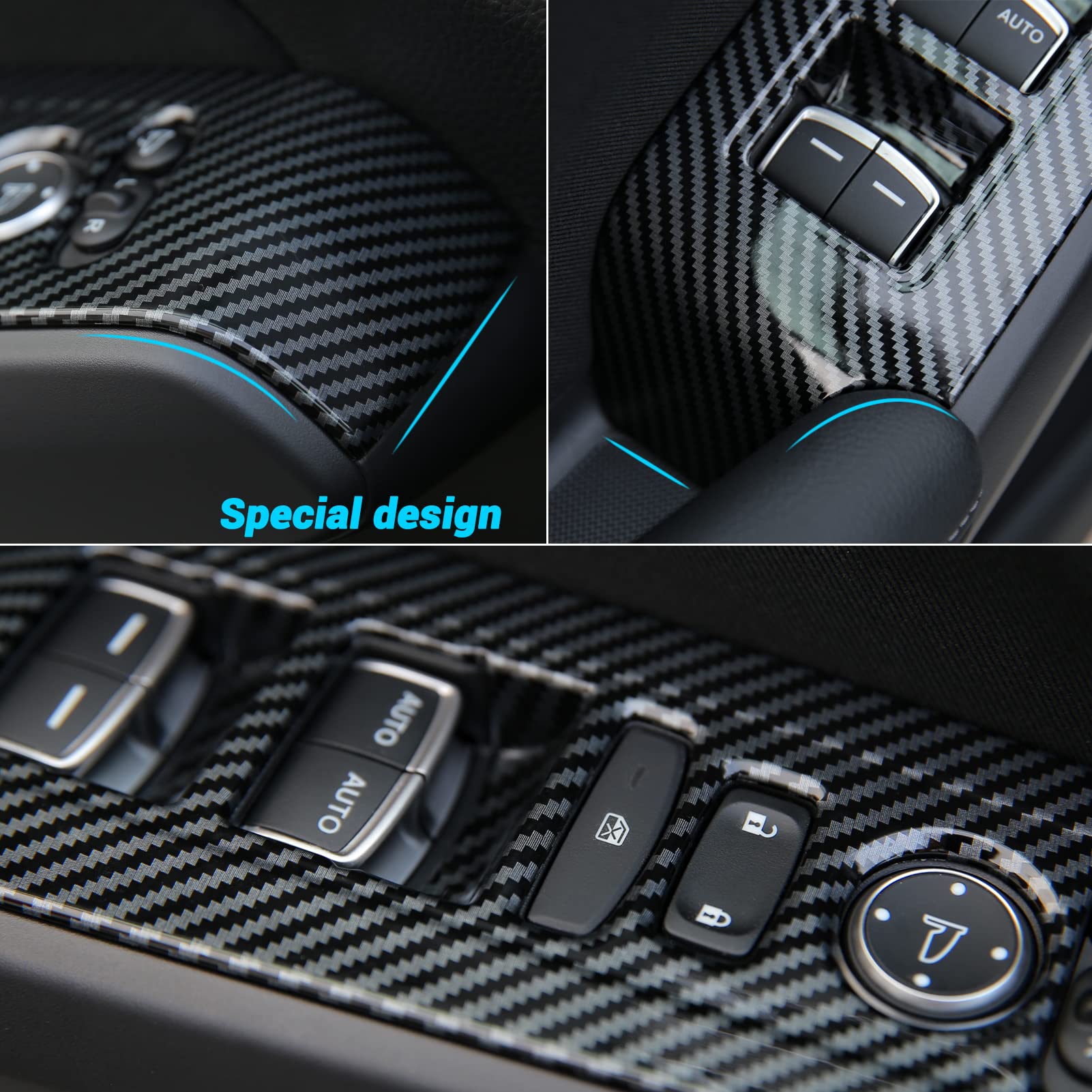 Thenice interior trim upgrade for Honda Civic with carbon fiber look