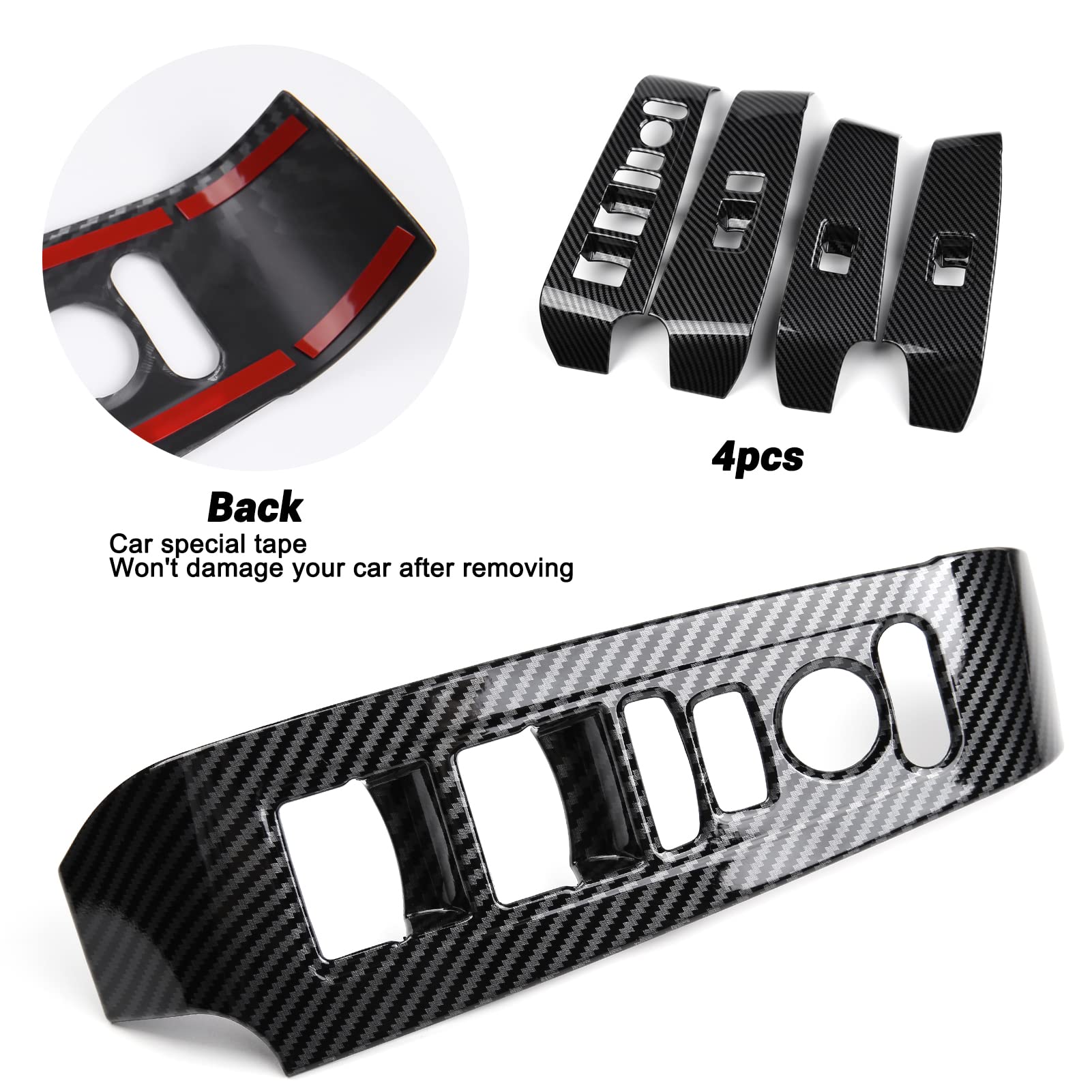 Thenice easy-apply carbon fiber window panel cover for Civic 11th Gen