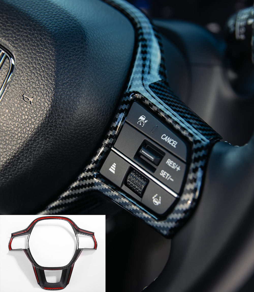Thenice interior carbon fiber trim for Civic creates cohesive sporty look.
