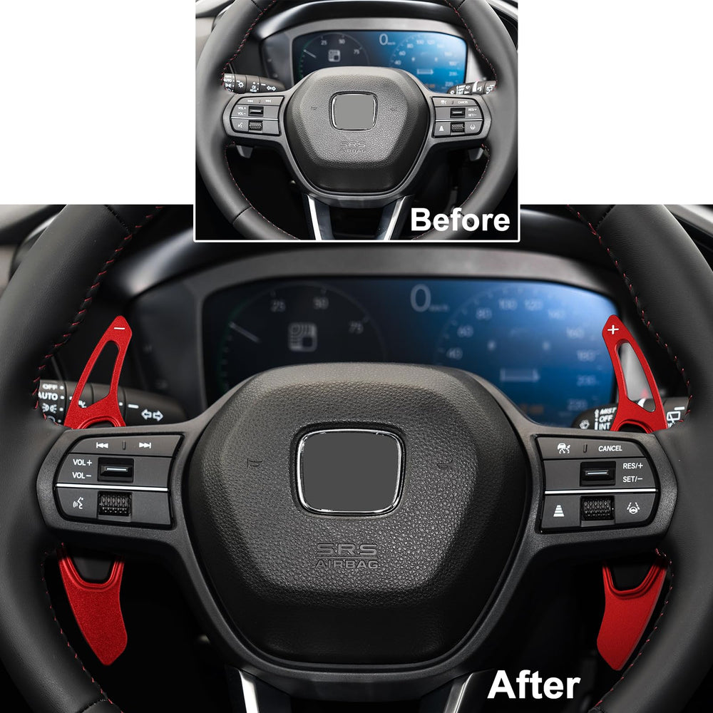 Thenice paddle shifter extension edge detail indicates added reach for shifts.