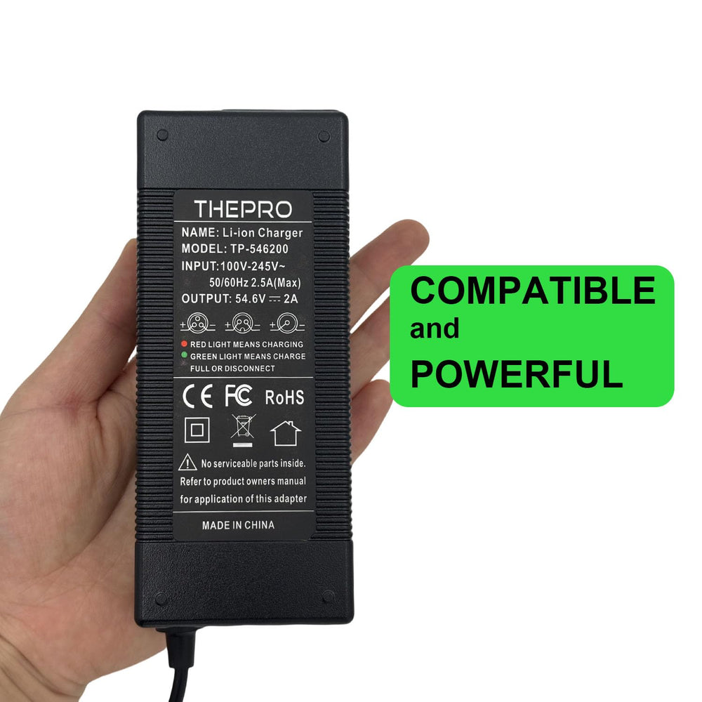 Compact and portable THEPRO charger designed for home or workshop spaces.