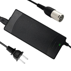 THEPRO charger with a 3-pin XLR connector for 48V Li-ion packs; ready for use.