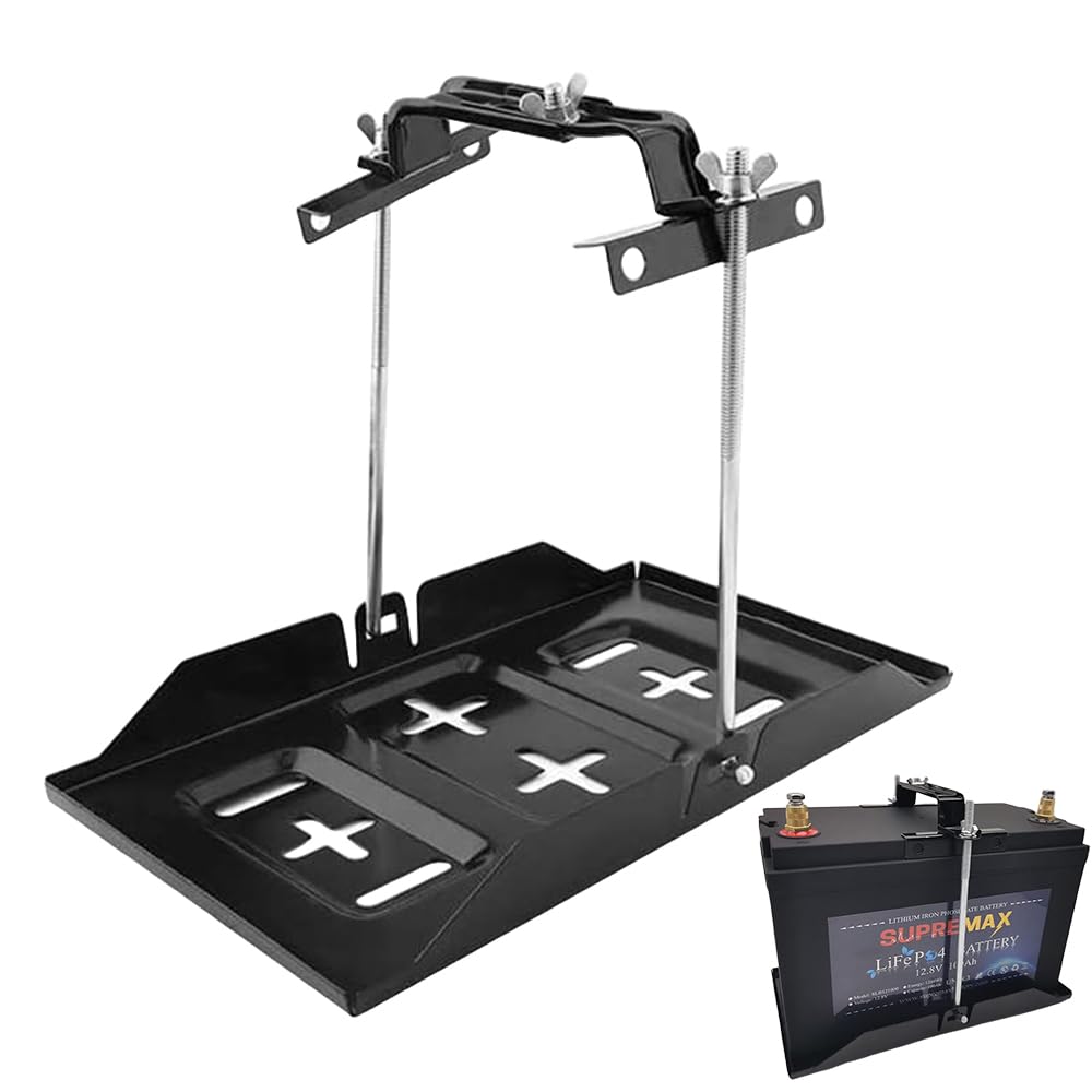 THEPRO battery hold-down tray 11in with secure mounting for trucks and boats