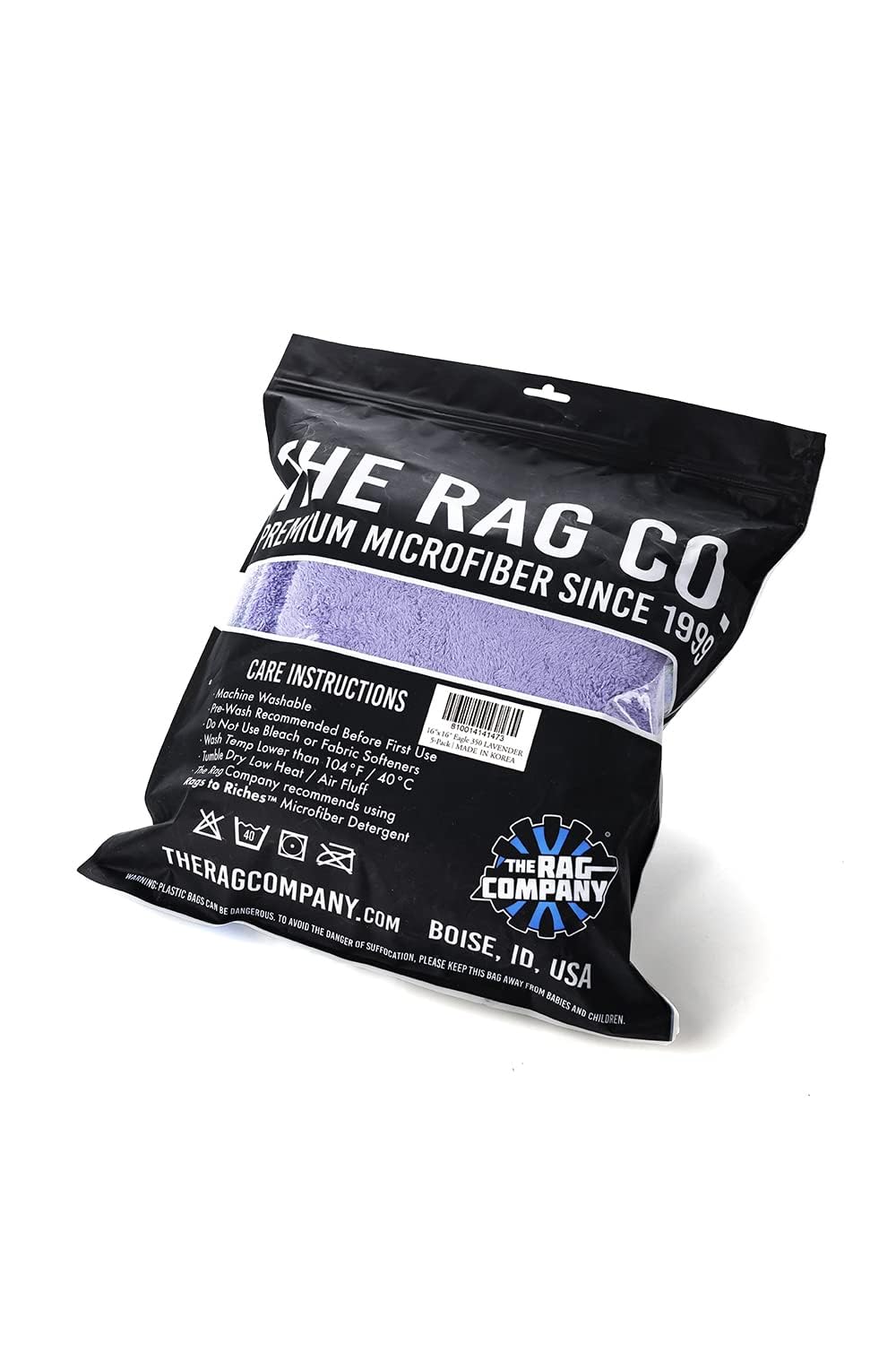 Eagle Edgeless 350 lavender towel enhances visibility during detailing.