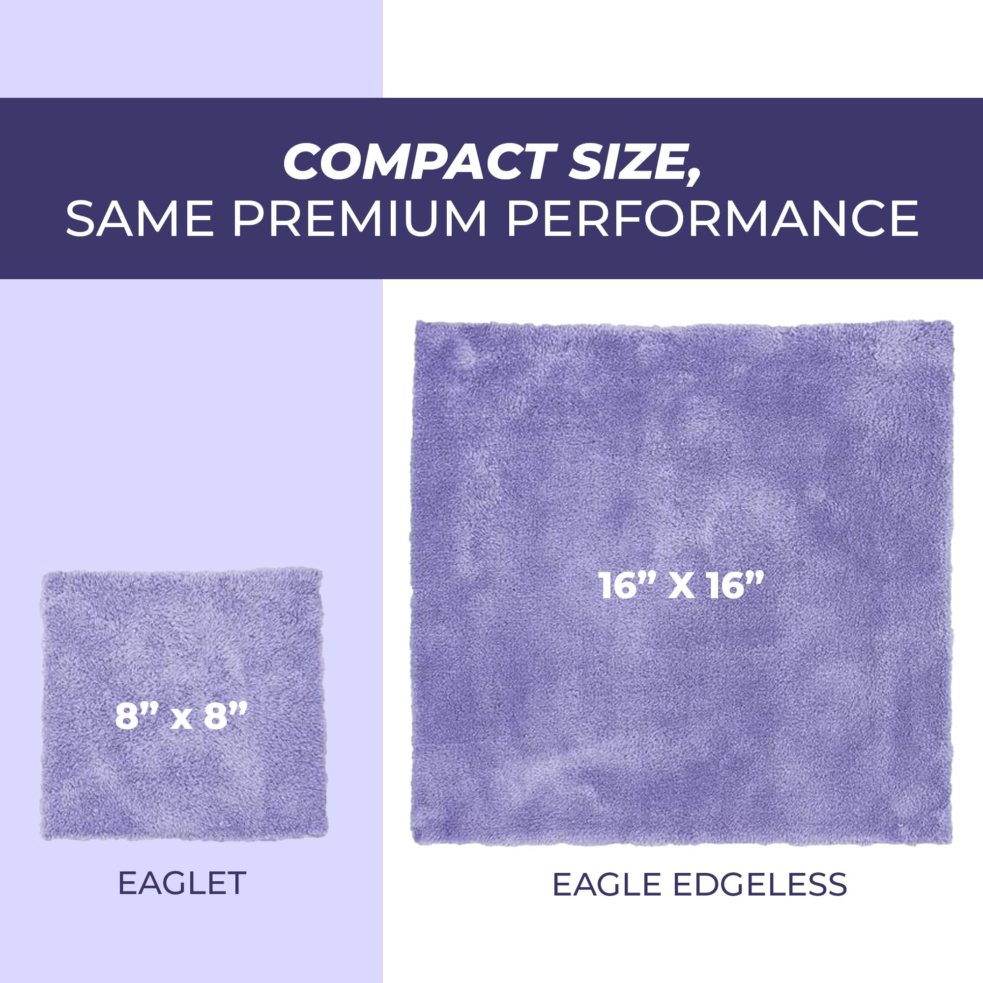 The Rag Company Eaglet 350 tagless microfiber towel prevents snags