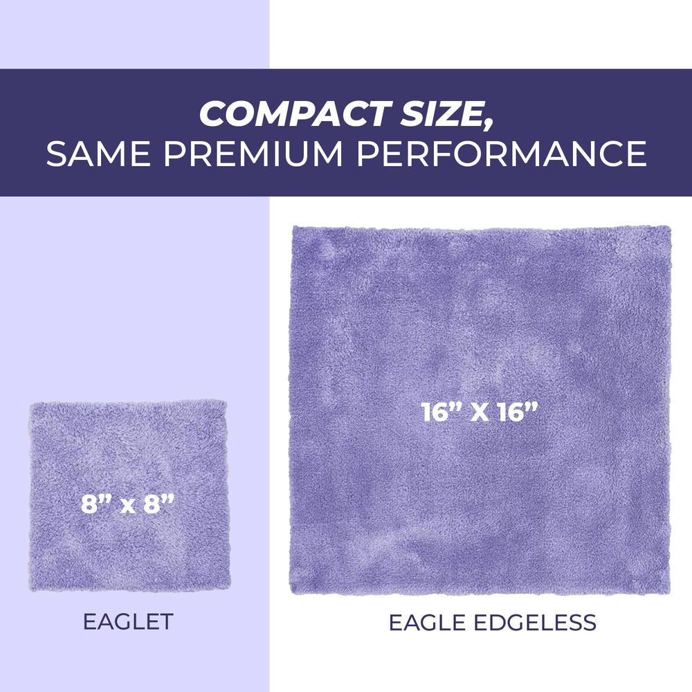 The Rag Company Eaglet 350 tagless microfiber towel prevents snags