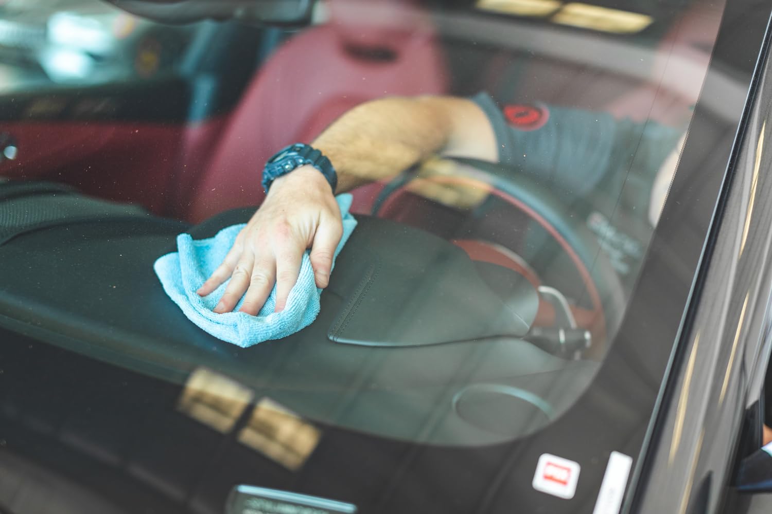 The Rag Company Edgeless 300 detailing towel with high absorbency for quick cleanup.