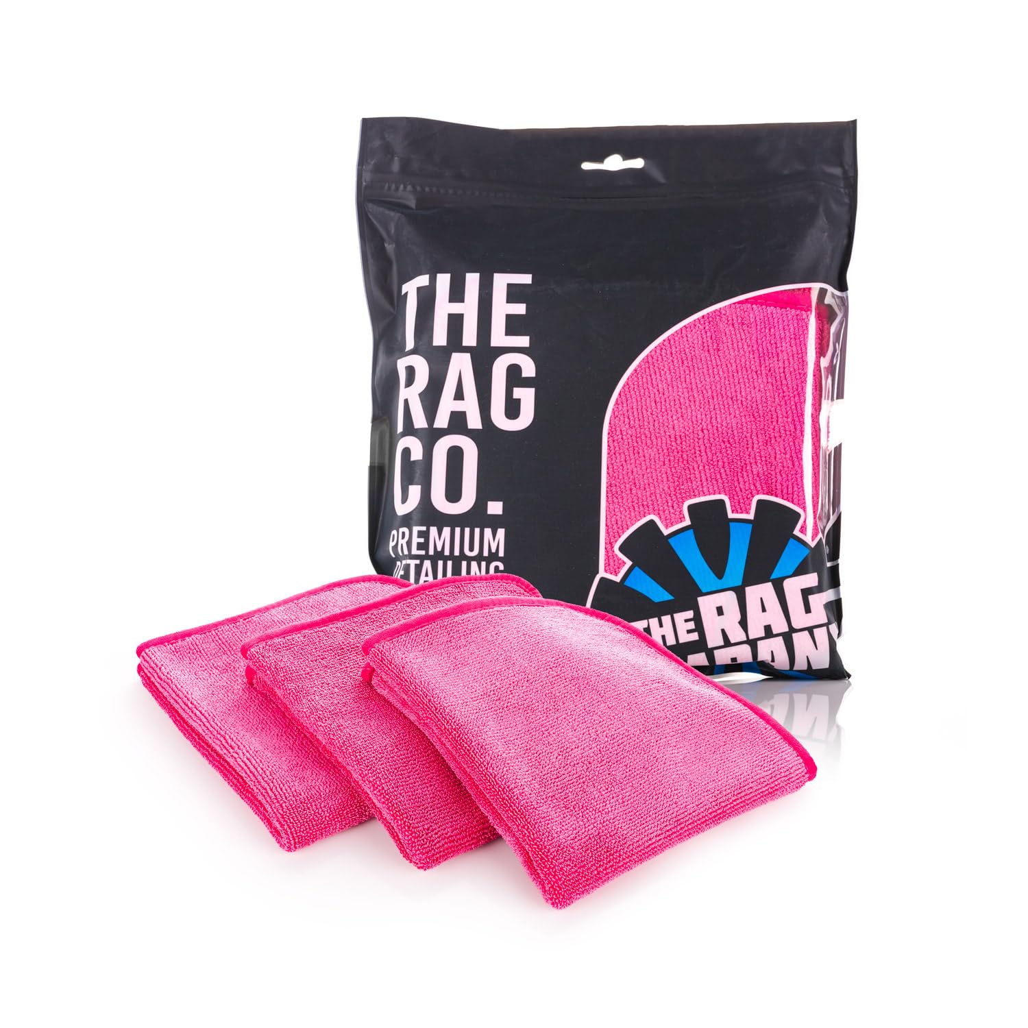The Rag Company FTW pink glass towel for streak-free glass cleaning