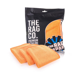 The Rag Company FTW microfiber towel on glass delivering a streak-free shine