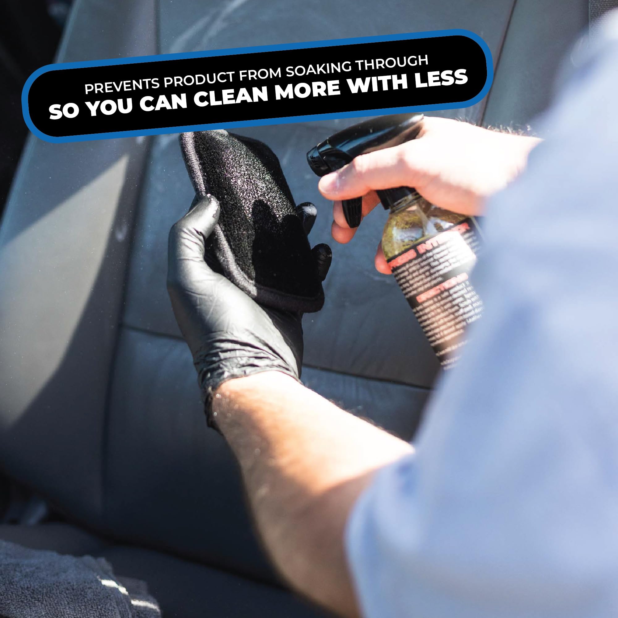 The Rag Company interior scrubber cleans leather and dashboards without streaks.