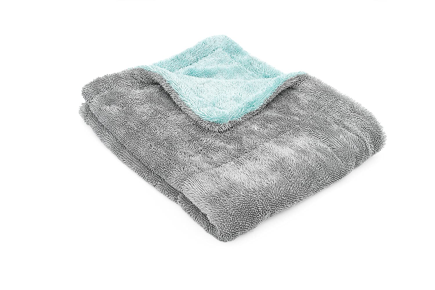 The Rag Company Liquid8r towel close-up showing 1100 GSM absorbency for fast drying.