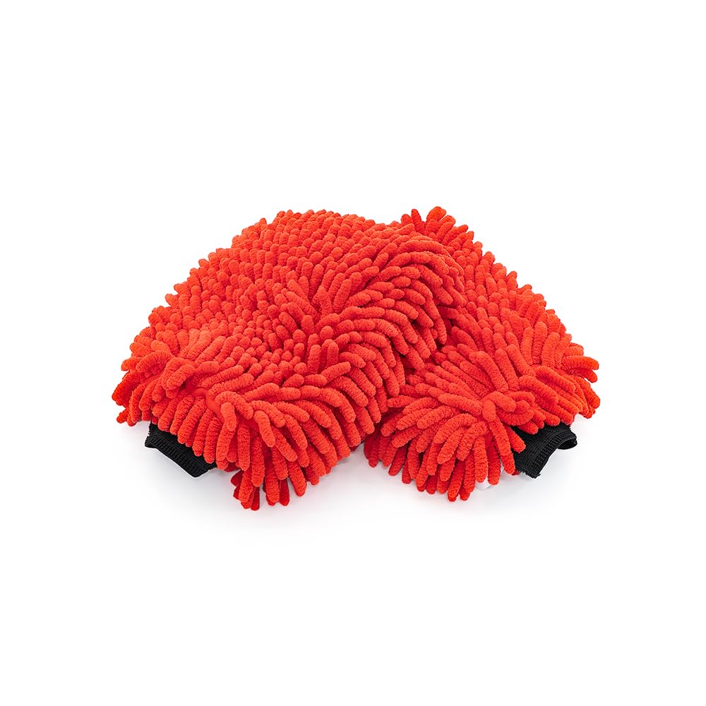 The Rag Company premium chenille wash mitt, front view, delivers plush, scratch-free car cleaning.