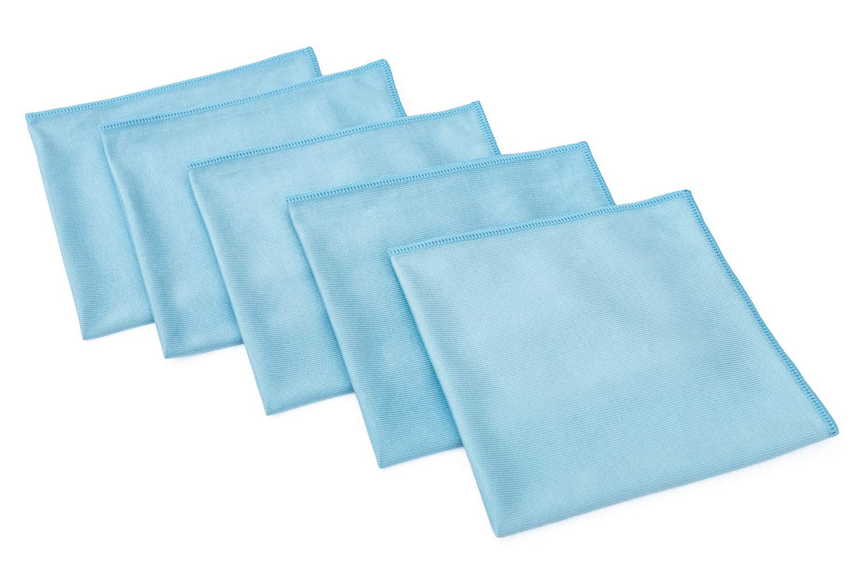 The Rag Company premium glass towel with dual-texture for streak-free results.