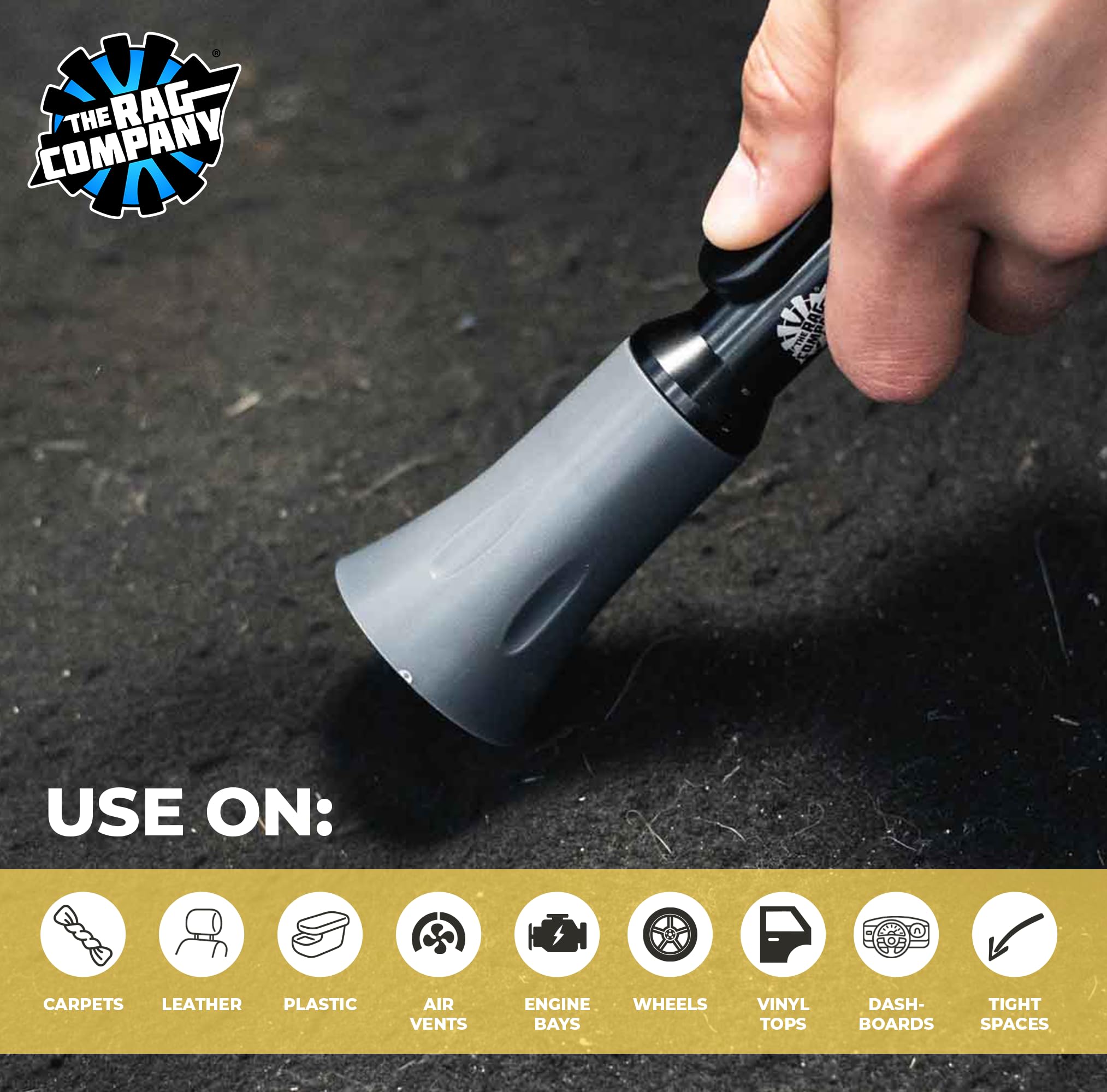 The Rag Company Ultra Air Blaster Mini reaches engine bay corners for thorough cleaning