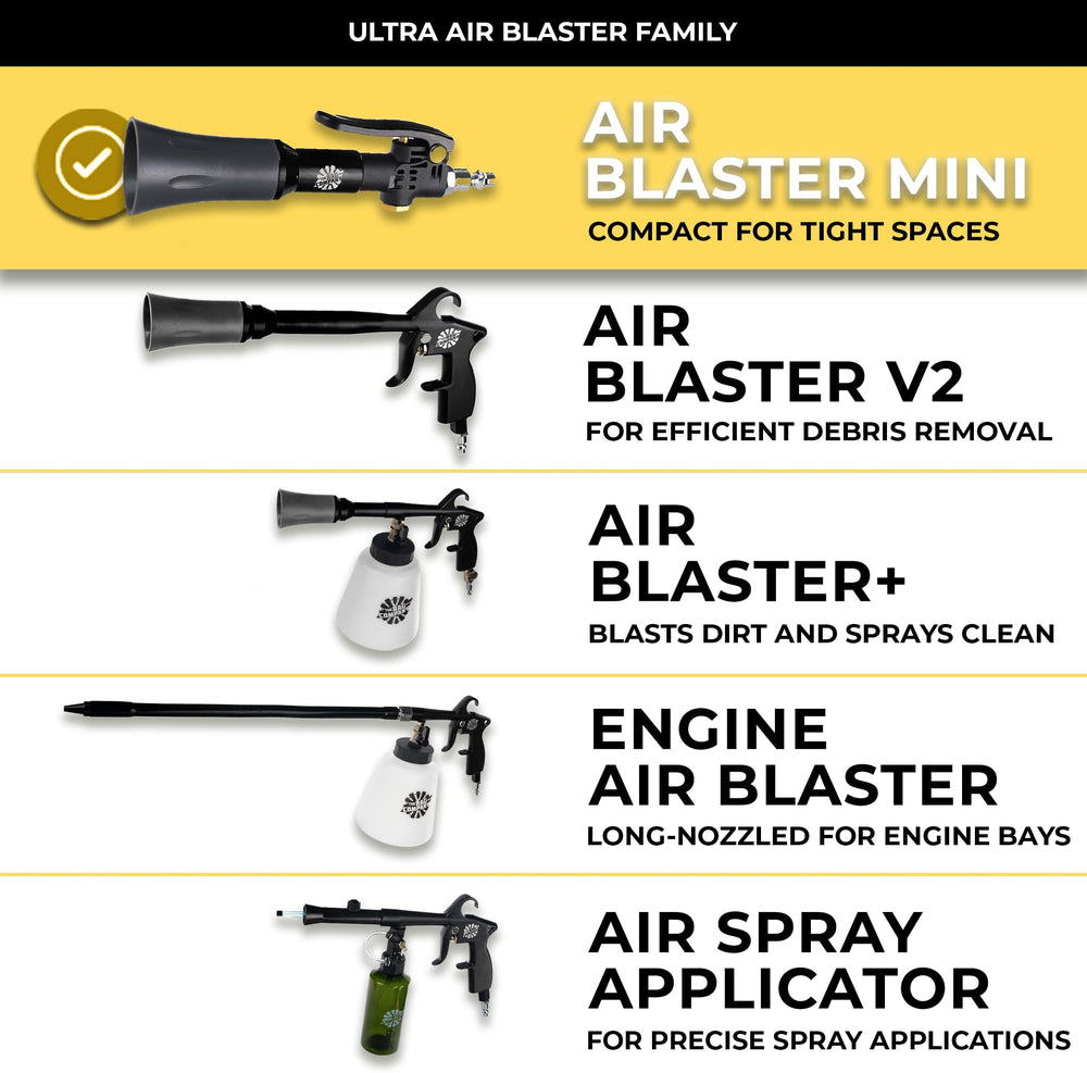 The Rag Company Ultra Air Blaster Mini includes a replaceable trumpet for versatility