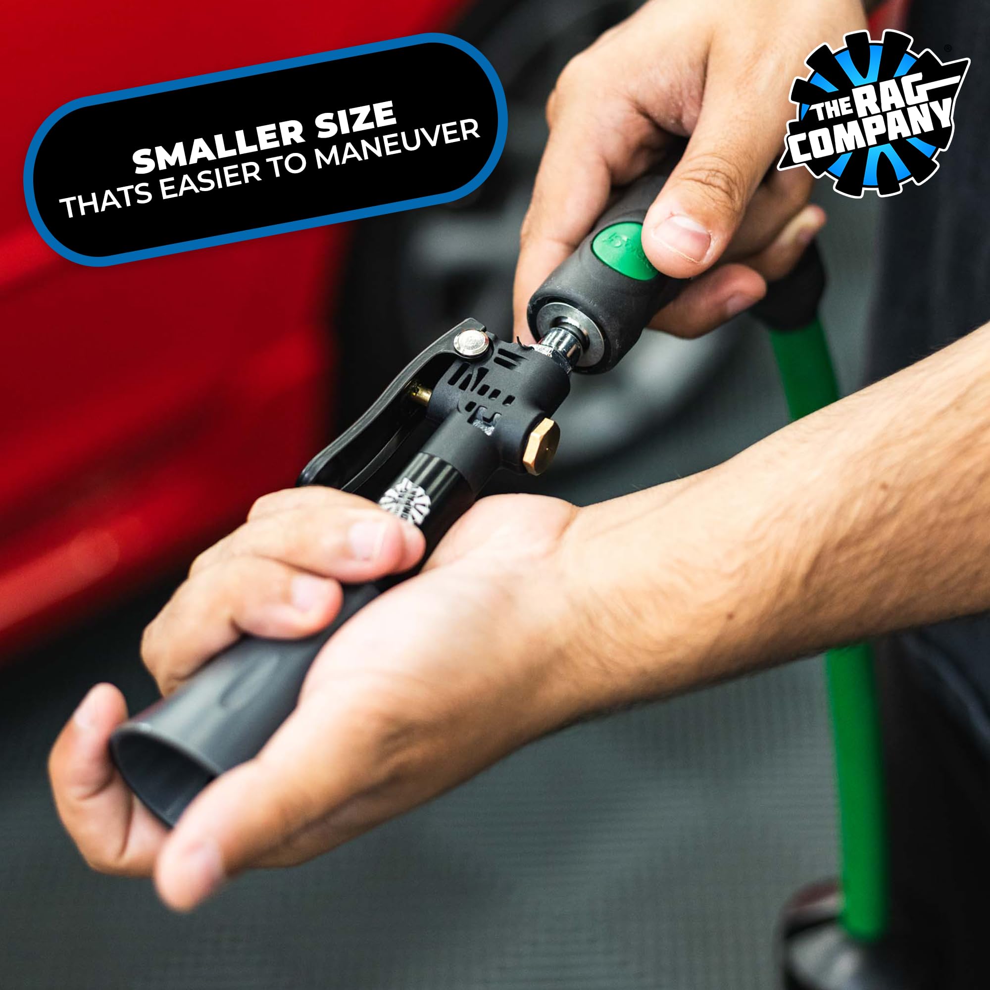 The Rag Company Ultra Air Blaster Mini blasts dust from wheels for showroom shine
