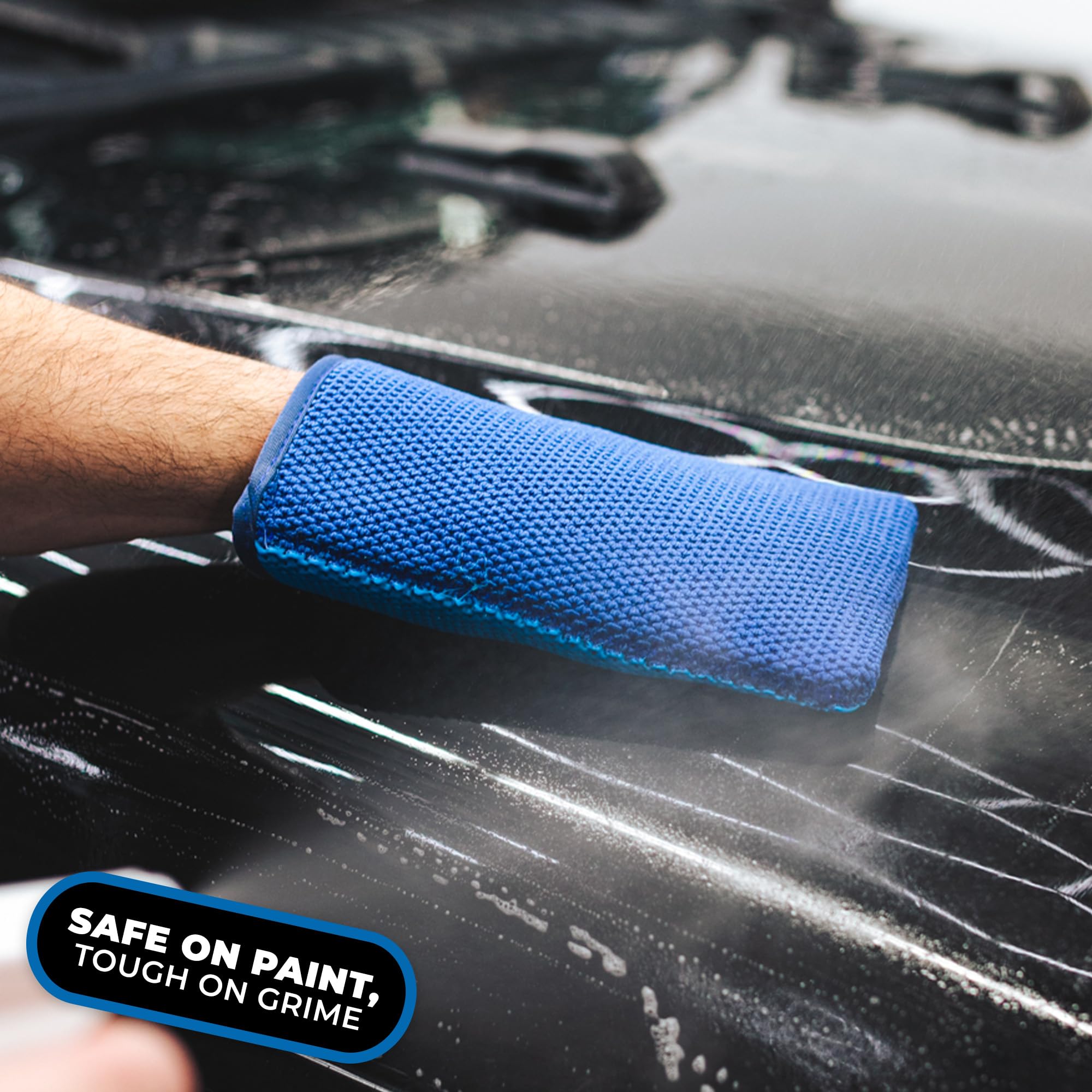 After-wax scene shows increased gloss with The Rag Company Mitt.