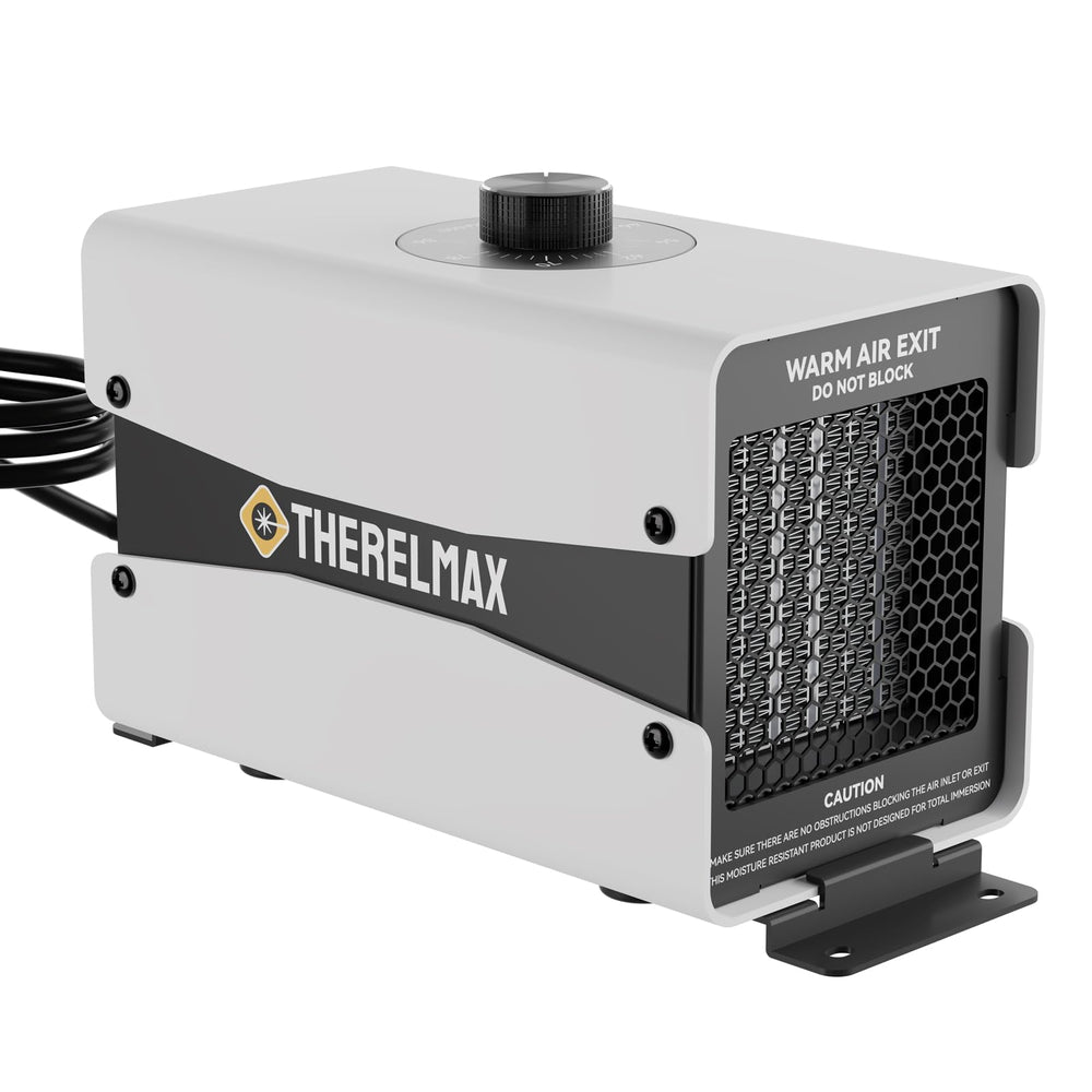 Therelmax 650W boat engine heater in bilge provides rapid warmth.