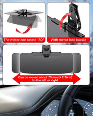ThermoHalo visor extender enhances eye comfort during long highway drives.