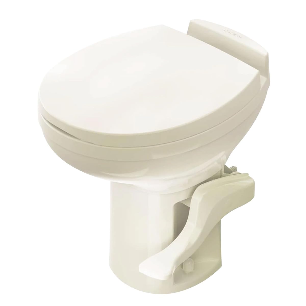 Thetford 42138 Style II toilet base, front view, sturdy support for mobile bathrooms.