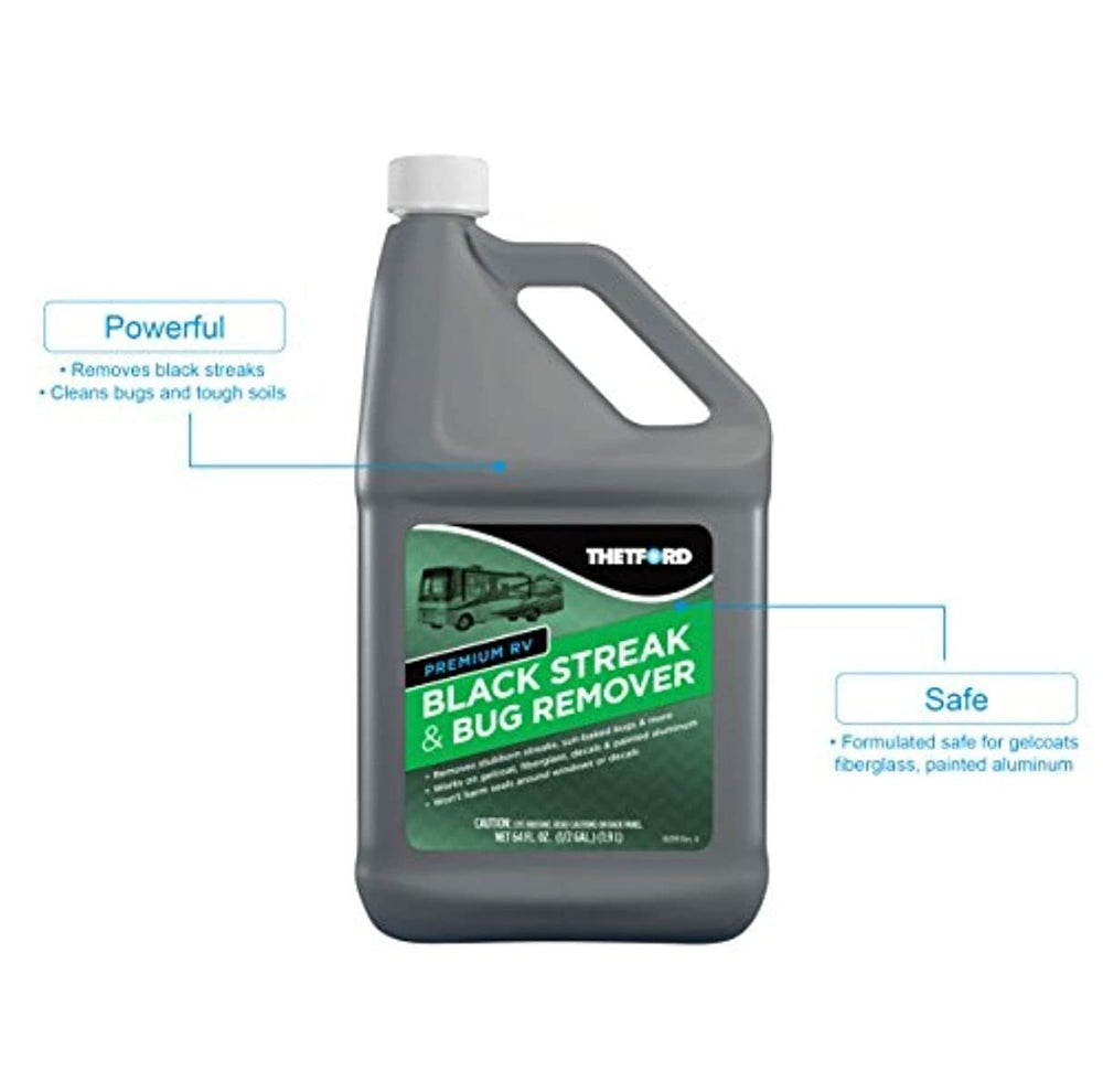 Thetford formula safe for painted aluminum and decals on vehicles