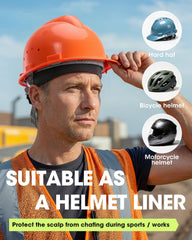 THINDUST skull cap worn under motorcycle helmet illustrating secure non-slip benefit