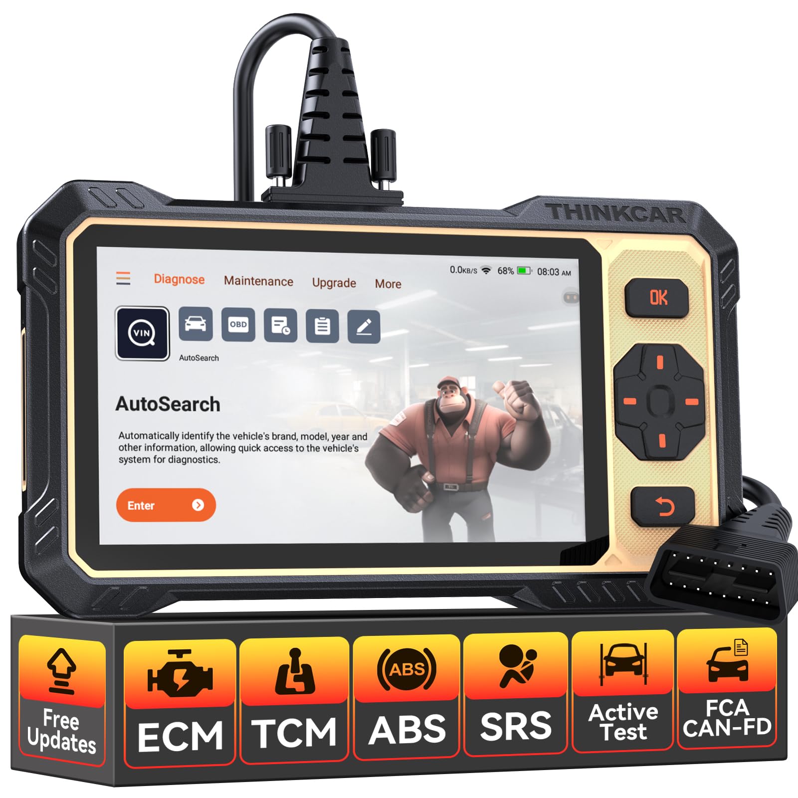 ThinkCAR ThinkSCAN 662 front view with large touchscreen for quick diagnostics