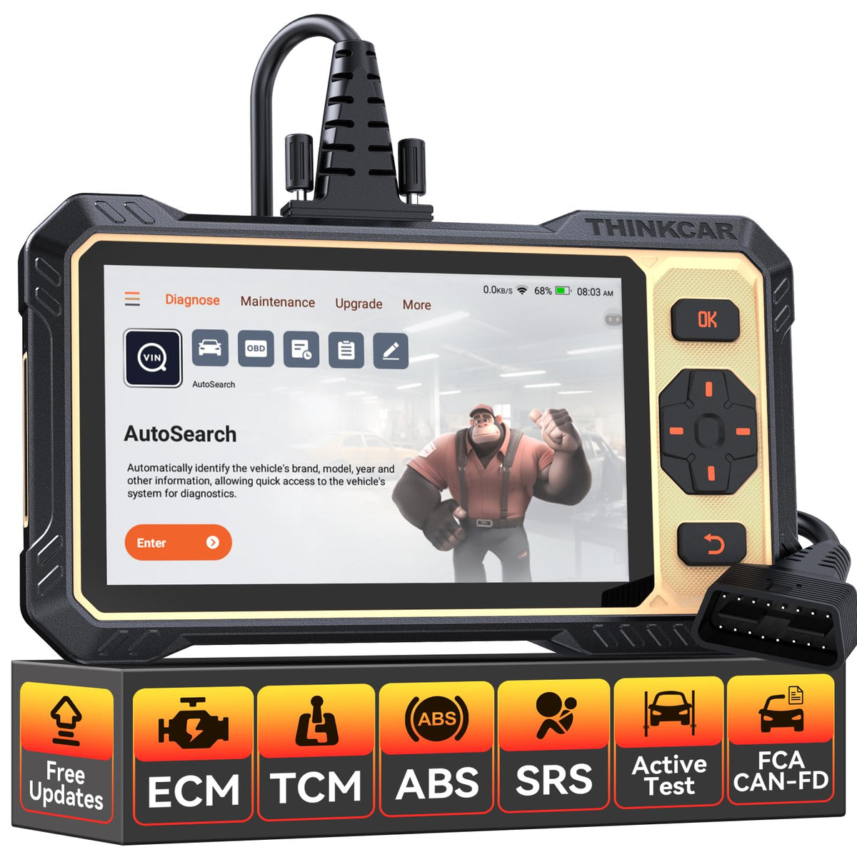 ThinkCAR ThinkSCAN 662 front view with large touchscreen for quick diagnostics