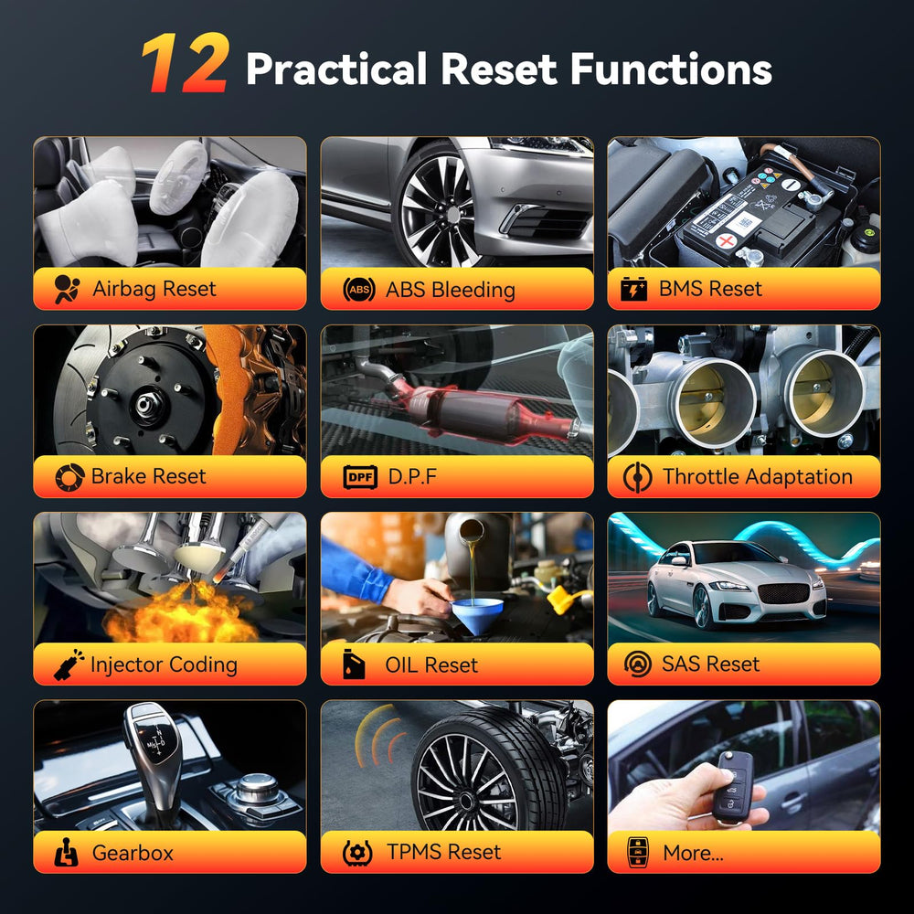 ThinkCAR ThinkSCAN 662 12 reset functions panel highlights maintenance options