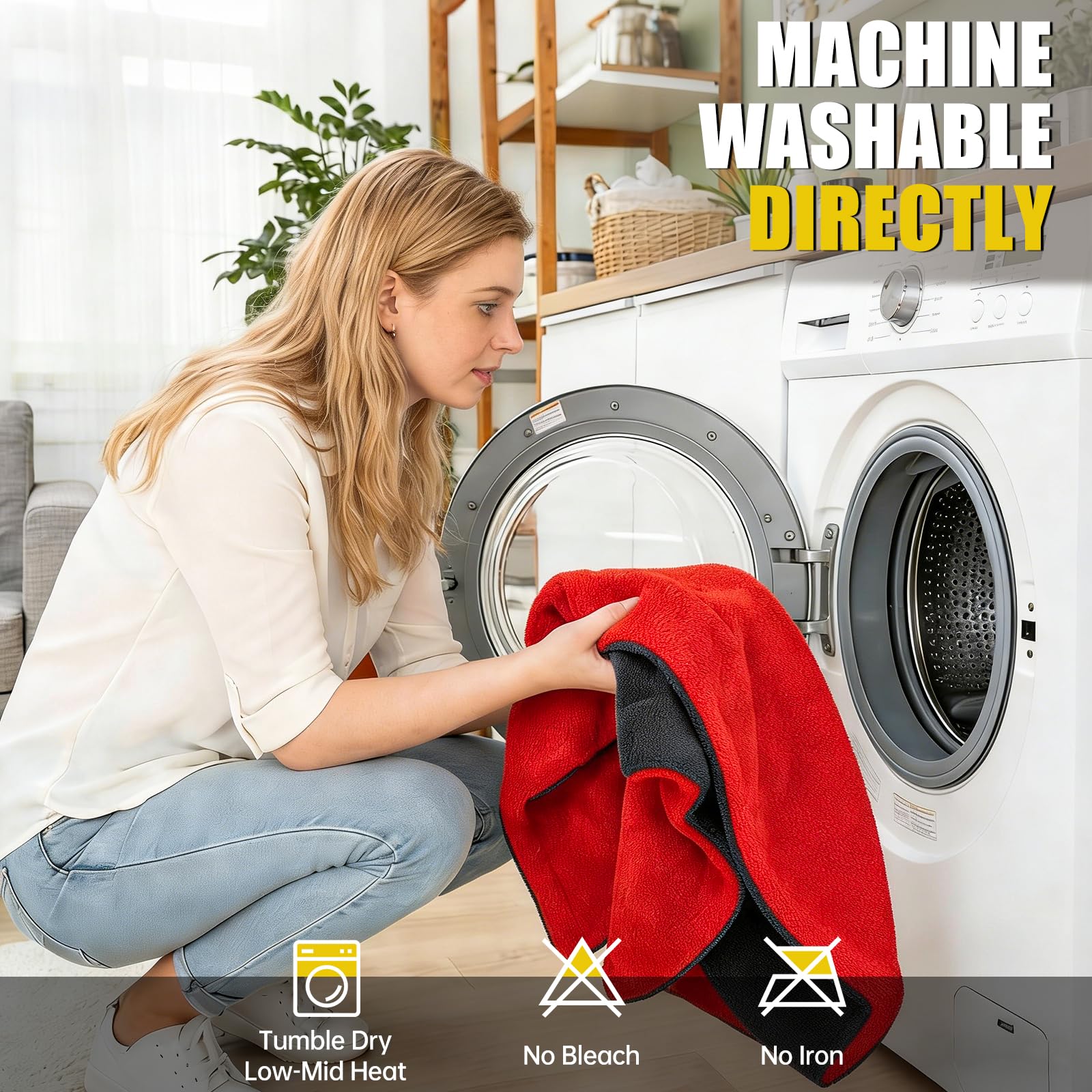 ThinkLearn red pack towels emphasize brand and durable, color-fast performance.