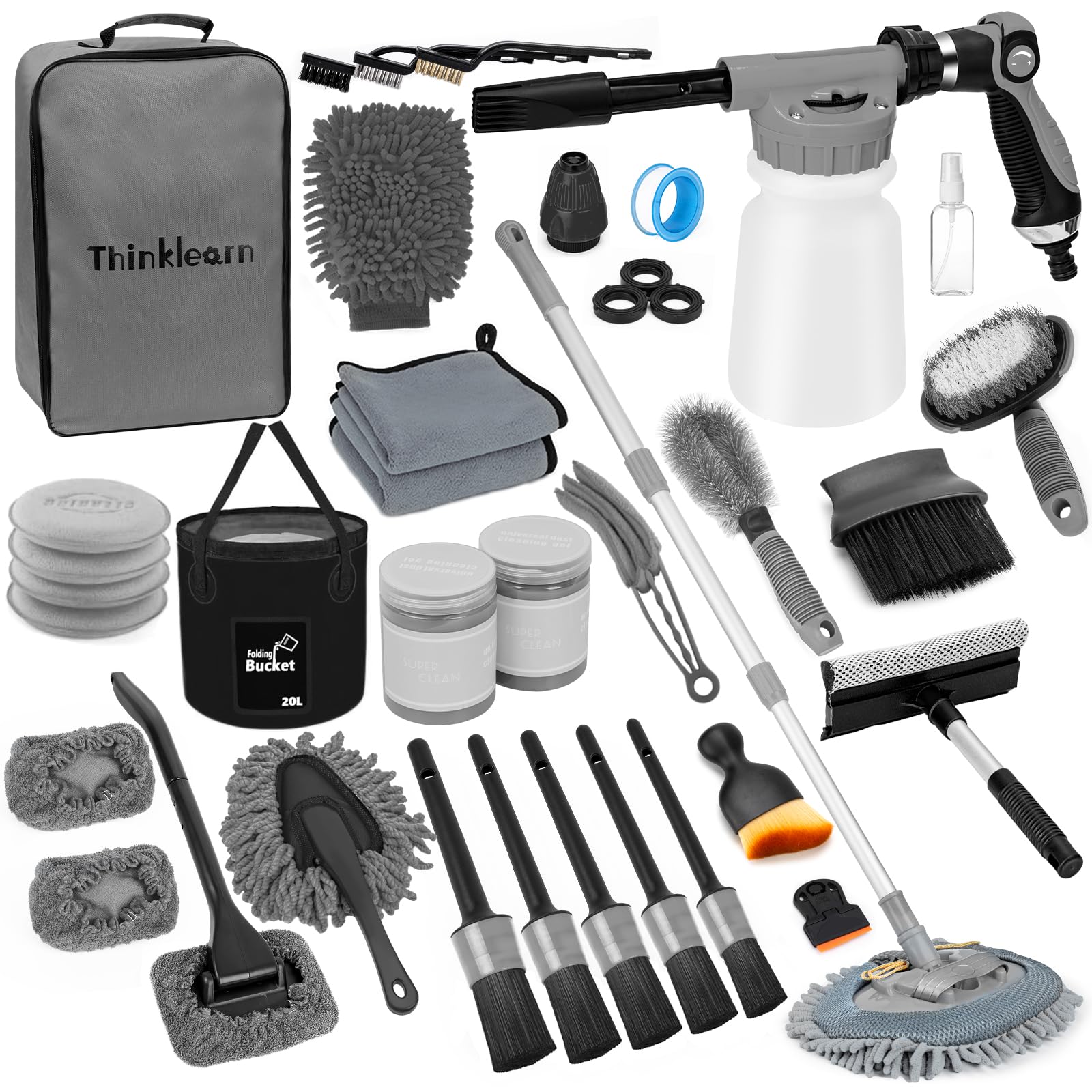 ThinkLearn foam gun with quick coupler for efficient exterior cleaning