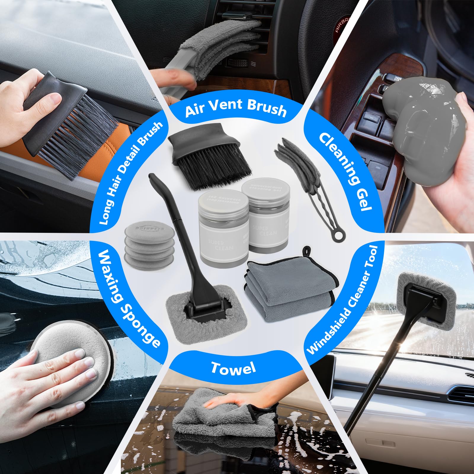 ThinkLearn tire and hub brush cleans rims safely